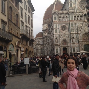 Girl in front of Duomo in Florence